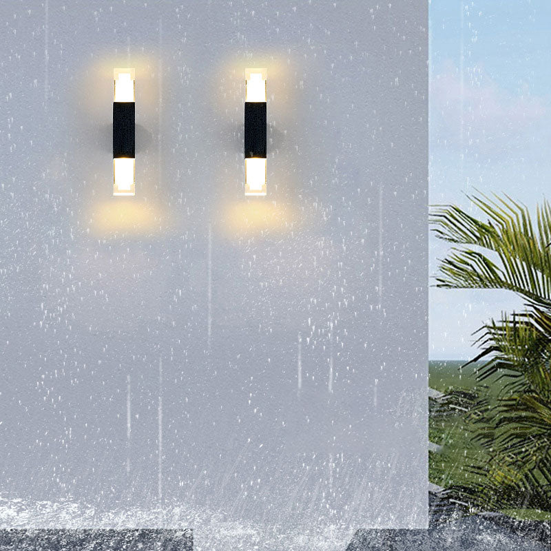Vivolux | Rechthoekige Outdoor Wandlamp Verlichting Acryl Moderne LED Wandlamp Fixture in Zwart
