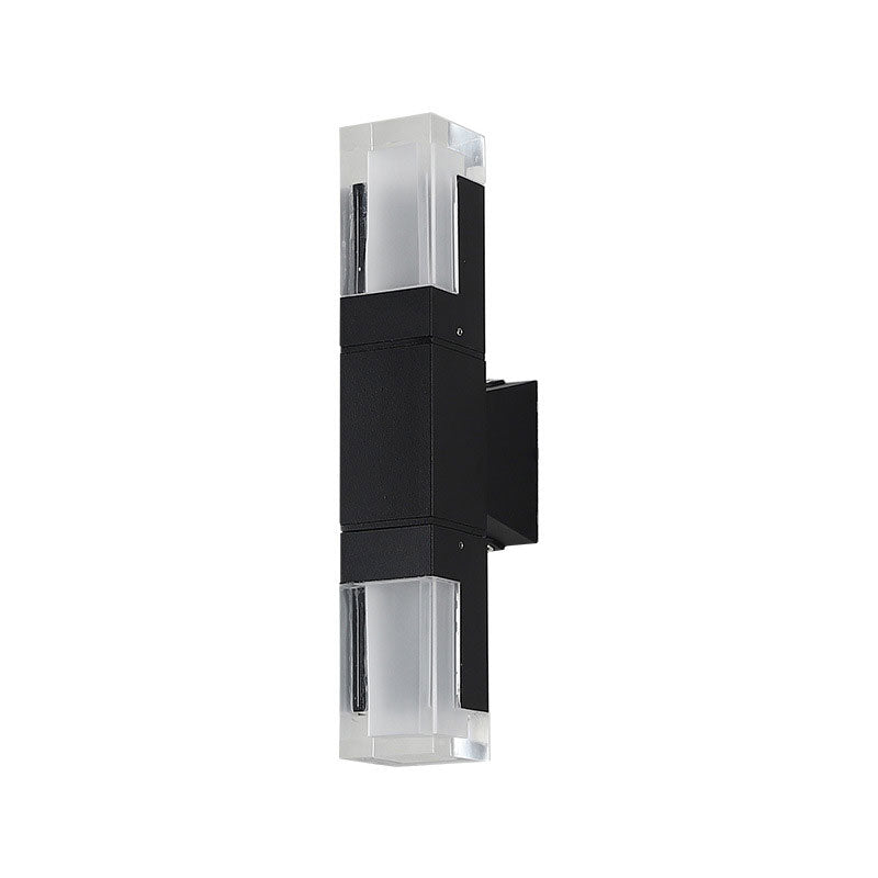 Vivolux | Rechthoekige Outdoor Wandlamp Verlichting Acryl Moderne LED Wandlamp Fixture in Zwart