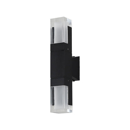 Vivolux | Rechthoekige Outdoor Wandlamp Verlichting Acryl Moderne LED Wandlamp Fixture in Zwart