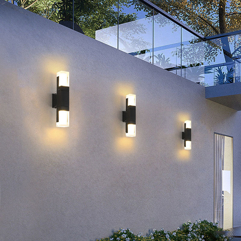 Vivolux | Rechthoekige Outdoor Wandlamp Verlichting Acryl Moderne LED Wandlamp Fixture in Zwart
