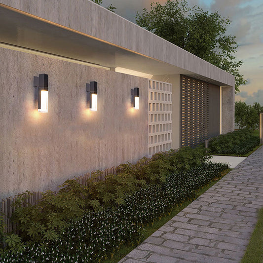Vivolux | Rechthoekige Outdoor Wandlamp Verlichting Acryl Moderne LED Wandlamp Fixture in Zwart