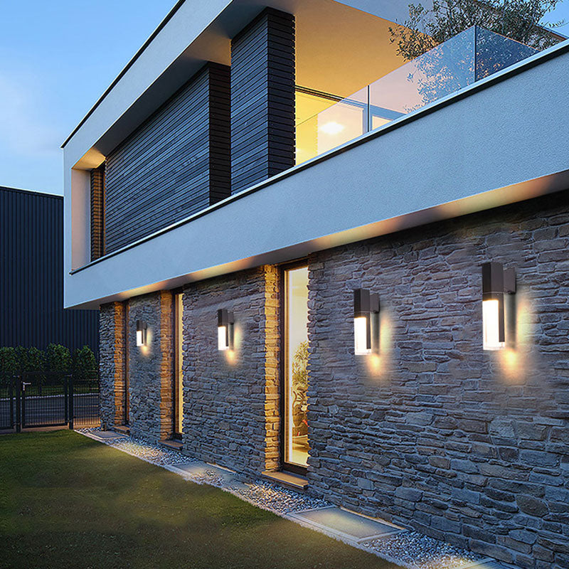 Vivolux | Rechthoekige Outdoor Wandlamp Verlichting Acryl Moderne LED Wandlamp Fixture in Zwart