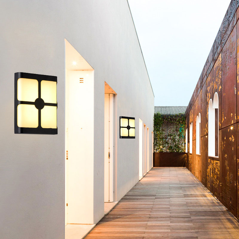 Vivolux | Geometrische Acryl Wandleuchte Minimalistisch Schwarze LED Wandmontage Beleuchtung für Innenhof