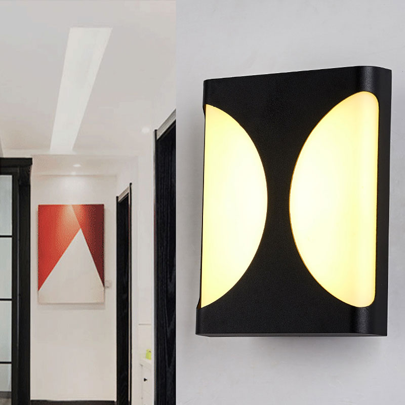 Vivolux | Geometrische Acryl Wandleuchte Minimalistisch Schwarze LED Wandmontage Beleuchtung für Innenhof