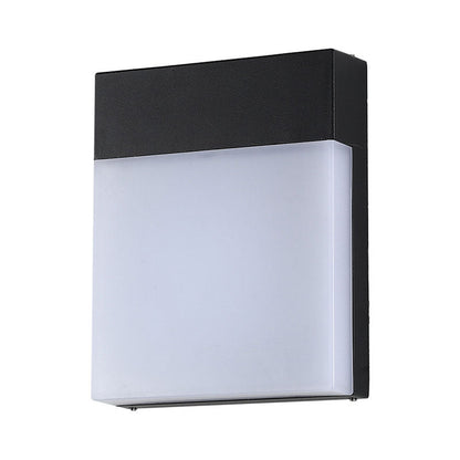 Vivolux | Schwarze rechteckige Wandleuchte Moderne metallische LED-Wandlichtarmatur für draußen
