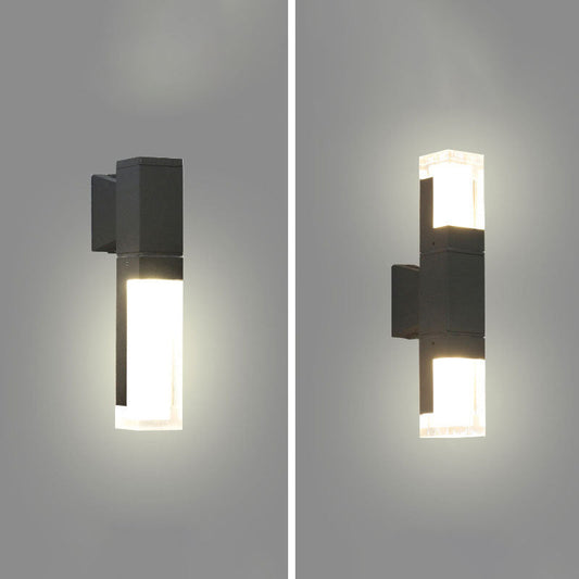 Vivolux | Rechthoekige LED Wandverlichting Hedendaagse Acryl Zwarte Wandlamp voor Balkon