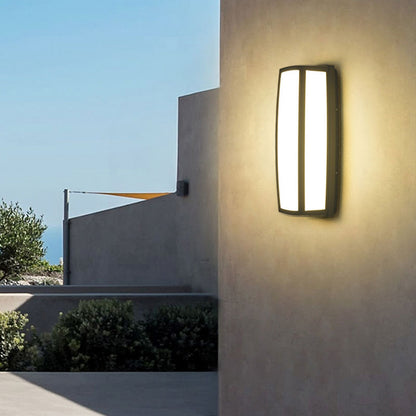 Vivolux | Rechthoekig Metaal LED Wandverlichting Hedendaagse Textuur Zwarte Wandlamp Fixture voor Patio