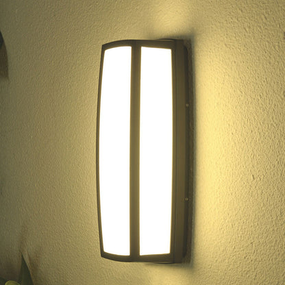 Vivolux | Rechthoekig Metaal LED Wandverlichting Hedendaagse Textuur Zwarte Wandlamp Fixture voor Patio