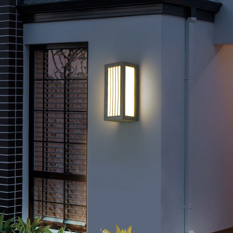 Vivolux | Textured Black Rectangular LED Wandbevestigingslicht Simpliciteit Metallic Wandlampverlichting voor Patio