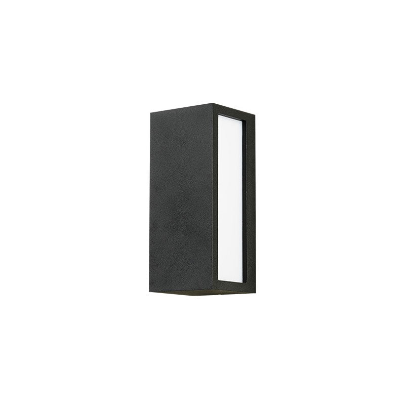 Vivolux | Textured Black Rectangular LED Wandbevestigingslicht Simpliciteit Metallic Wandlampverlichting voor Patio