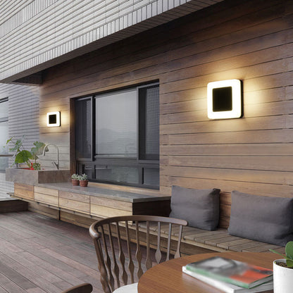 Vivolux | Geometrische Binnenhof Wandschildering Licht Metallic Minimalistisch LED Wandmontage Verlichting in Gestructureerd Zwart