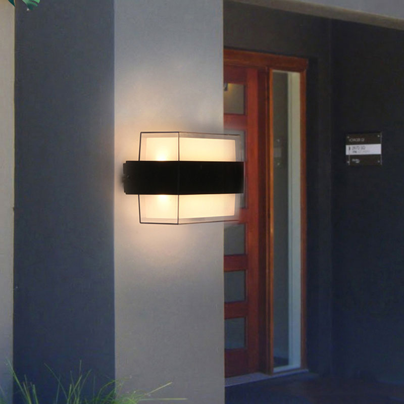 Vivolux | Geometrische Wandlamp Moderne Acryl Balkon LED Wandlichtarmatur in Textured Schwarz