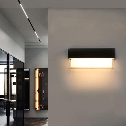 Vivolux | Geometrische Wandlamp Moderne Acryl Balkon LED Wandlichtarmatur in Textured Schwarz