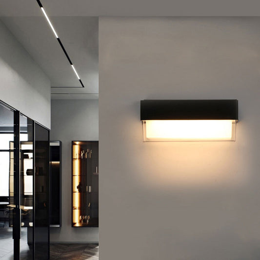 Vivolux | Geometrische Wandlamp Moderne Acryl Balkon LED Wandlichtarmatur in Textured Schwarz