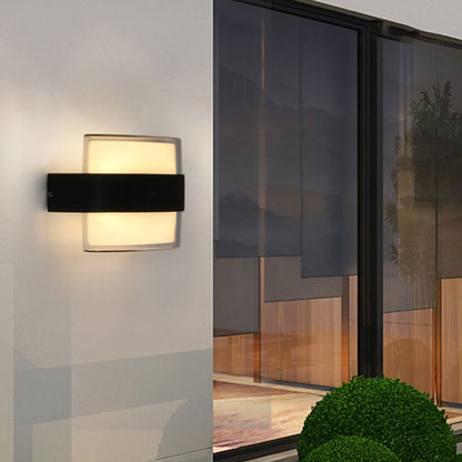 Vivolux | Geometrische Wandlamp Moderne Acryl Balkon LED Wandlichtarmatur in Textured Schwarz