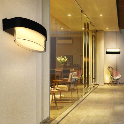 Vivolux | Geometrische Wandlamp Moderne Acryl Balkon LED Wandlichtarmatur in Textured Schwarz