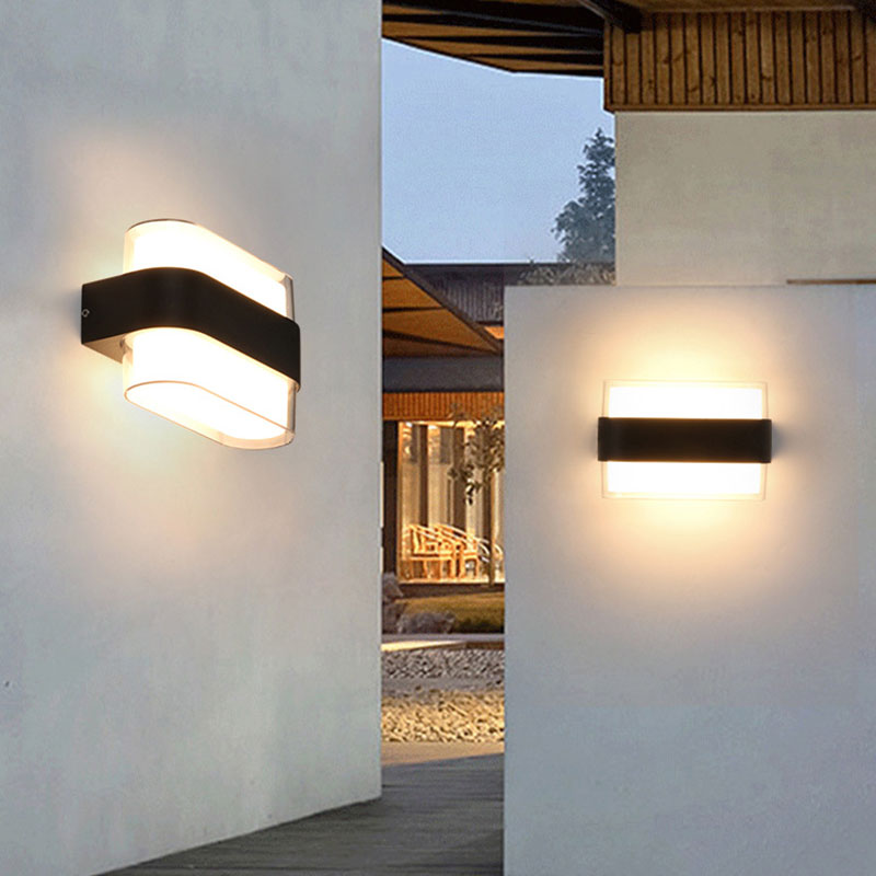 Vivolux | Geometrische Wandlamp Moderne Acryl Balkon LED Wandlichtarmatur in Textured Schwarz