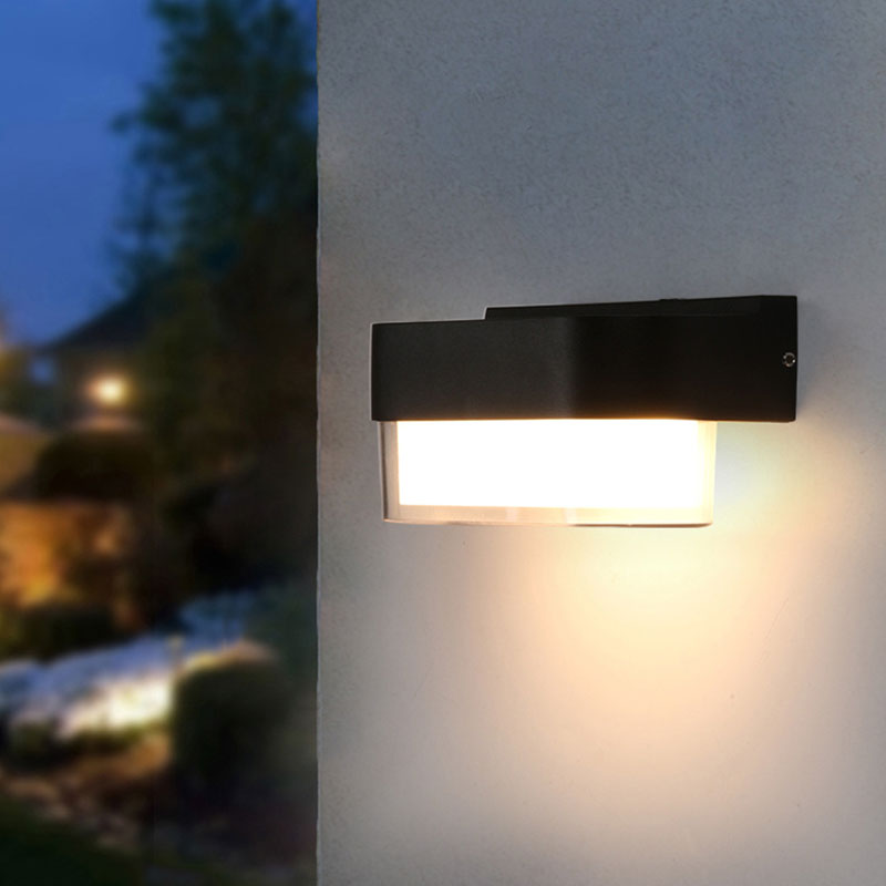 Vivolux | Geometrische Wandlamp Moderne Acryl Balkon LED Wandlichtarmatur in Textured Schwarz