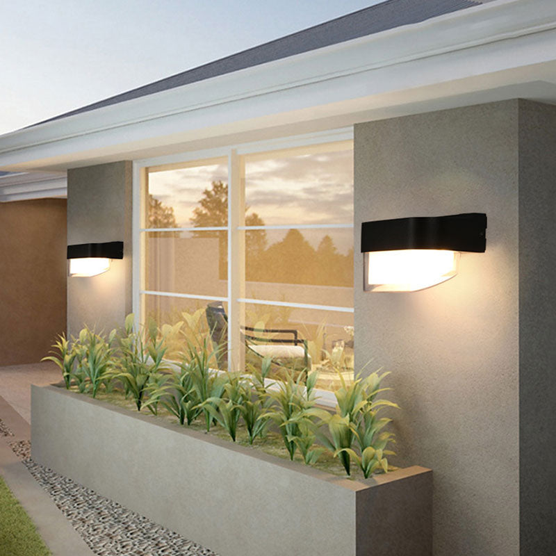 Vivolux | Geometrische Wandlamp Moderne Acryl Balkon LED Wandlichtarmatur in Textured Schwarz