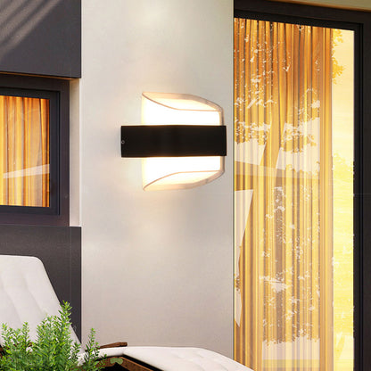 Vivolux | Geometrische Wandlamp Moderne Acryl Balkon LED Wandlichtarmatur in Textured Schwarz