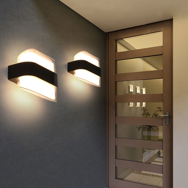 Vivolux | Geometrische Wandlamp Moderne Acryl Balkon LED Wandlichtarmatur in Textured Schwarz