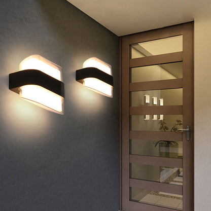 Vivolux | Geometrische Wandlamp Moderne Acryl Balkon LED Wandlichtarmatur in Textured Schwarz