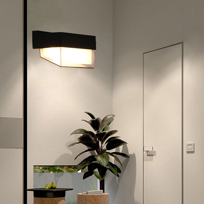 Vivolux | Geometrische Wandlamp Moderne Acryl Balkon LED Wandlichtarmatur in Textured Schwarz