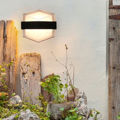 Vivolux | Geometrische Wandlamp Moderne Acryl Balkon LED Wandlichtarmatur in Textured Schwarz