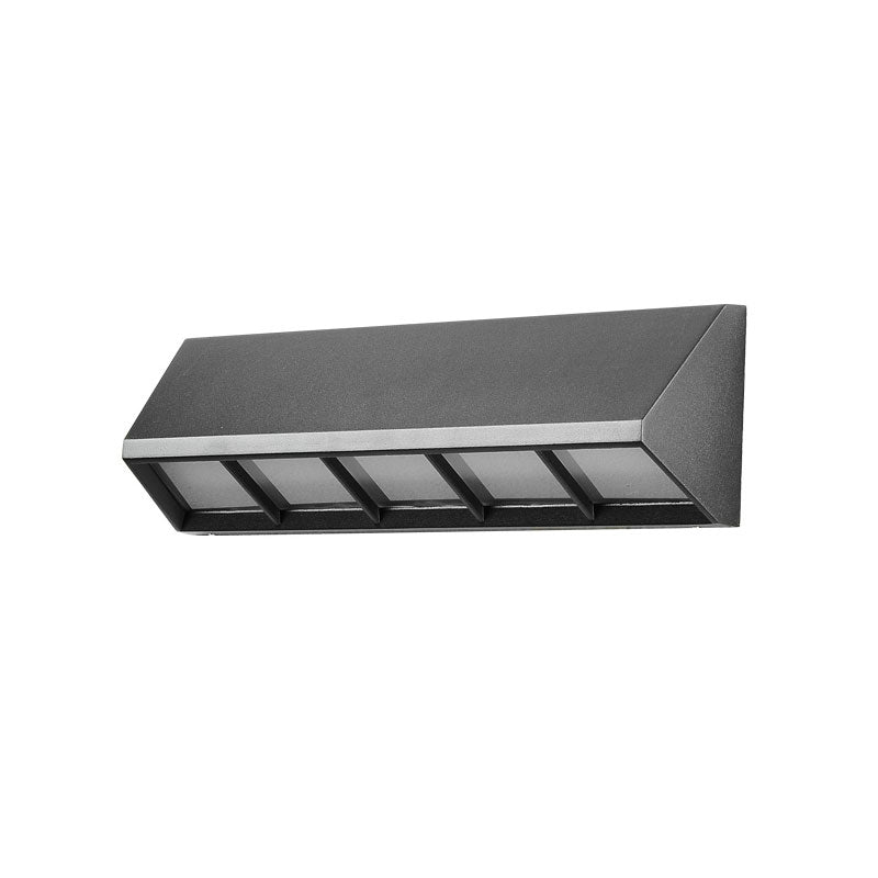 Vivolux | Dreieckige Prisma Metallische LED Wandleuchte Einfachheit Texturiert Schwarze Wandlampe Beleuchtung für Patio