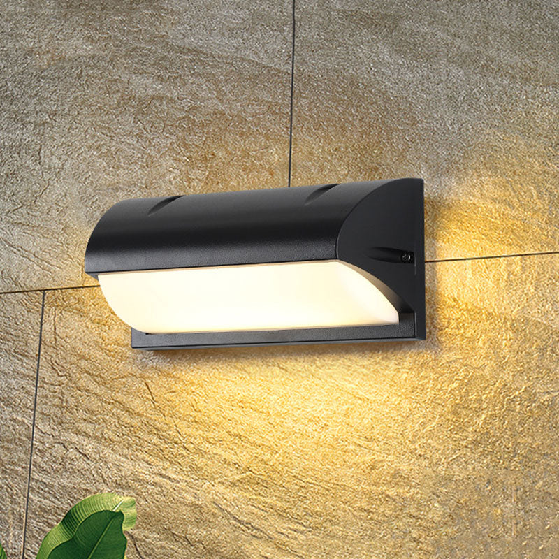 Vivolux | Schwarze Viertelzylinder-Wandleuchte Minimalistische Metall-LED-Wandleuchte für außen