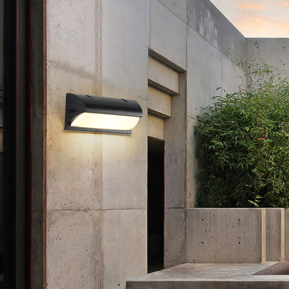 Vivolux | Schwarze Viertelzylinder-Wandleuchte Minimalistische Metall-LED-Wandleuchte für außen