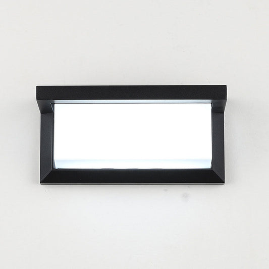 Vivolux | Rechthoekige Binnenplaats Wandlamp Verlichting Metallic Moderne LED Wandlamp Fixture in Zwart