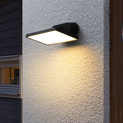 Vivolux | Moderner quadratischer LED-Wandbeleuchtung Metallische Innenhof-Wandbeleuchtung in Schwarz