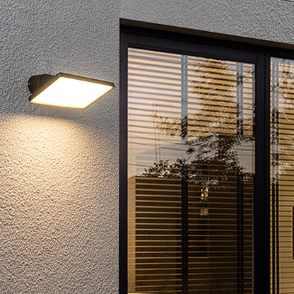 Vivolux | Moderner quadratischer LED-Wandbeleuchtung Metallische Innenhof-Wandbeleuchtung in Schwarz