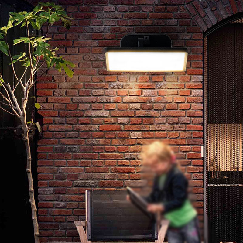 Vivolux | Moderner quadratischer LED-Wandbeleuchtung Metallische Innenhof-Wandbeleuchtung in Schwarz