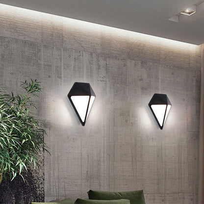 Vivolux | Aluminium Diamant Wand Sconce Licht Minimalistisch Zwart LED Wandmontage Verlichting voor Buiten