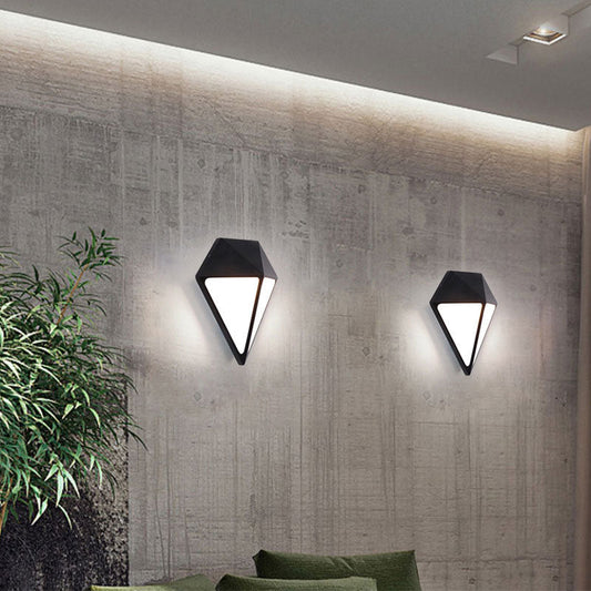 Vivolux | Aluminium Diamant Wand Sconce Licht Minimalistisch Zwart LED Wandmontage Verlichting voor Buiten