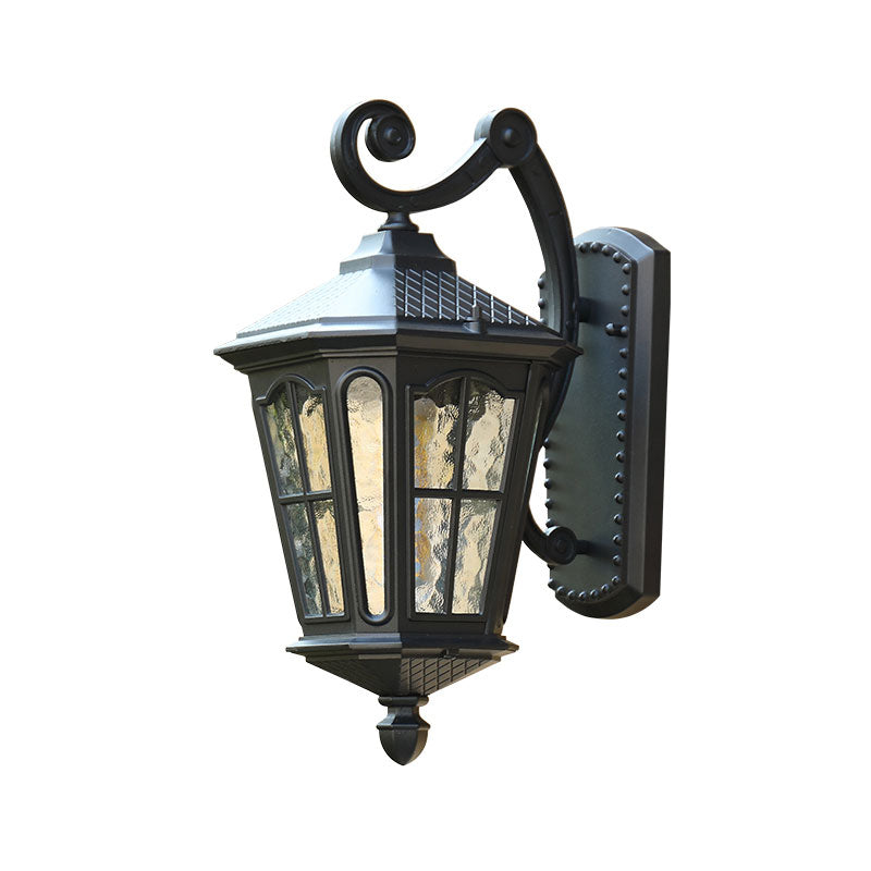 Vivolux | Einzelne-Glühbirne Wandmontage Licht Retro Glockenform Rippen Glas Wandbeleuchtung für Innenhof