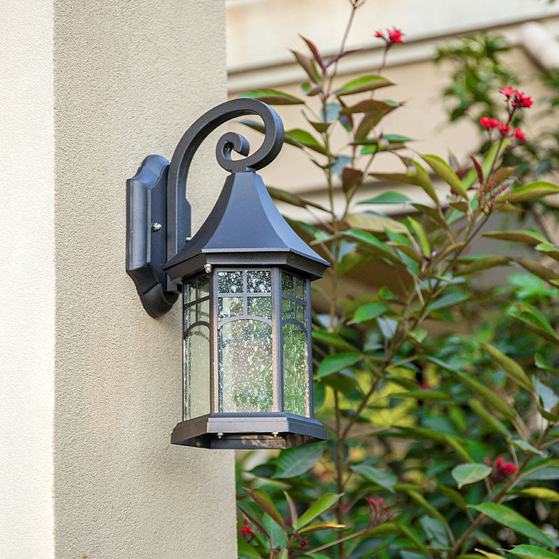 Vivolux | Seedy Glass Pavilion Vormen Wandlamp Classic 1 Hoofds Courtyard Wandverlichting in Zwart