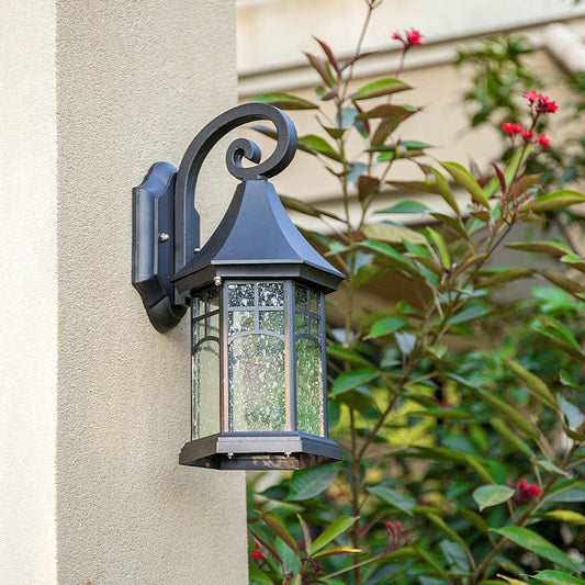 Vivolux | Seedy Glass Pavilion Vormen Wandlamp Classic 1 Hoofds Courtyard Wandverlichting in Zwart