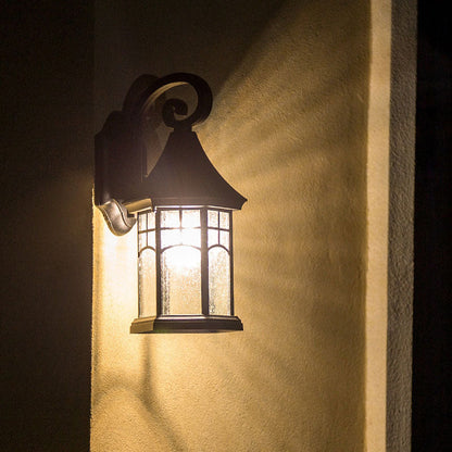 Vivolux | Seedy Glass Pavilion Vormen Wandlamp Classic 1 Hoofds Courtyard Wandverlichting in Zwart