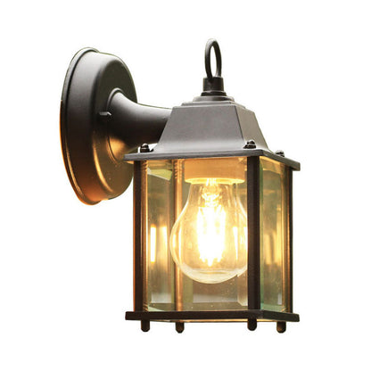 Vivolux | Glas Rechte Hoek Schaduw Wandlamp Rustiek 1 Lamp Binnenplaats Wandlicht Armatuur in Zwart