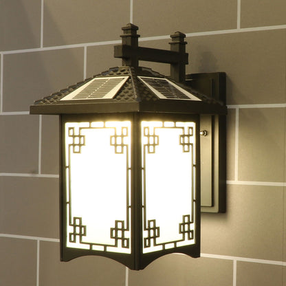 Vivolux | Rustieke Rechthoekige LED Wandlamp Frost Glas Zonne Wandlicht Armatuur voor Courtyard