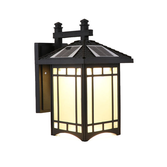 Vivolux | Rustieke Rechthoekige LED Wandlamp Frost Glas Zonne Wandlicht Armatuur voor Courtyard