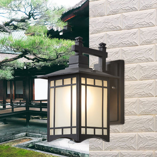 Vivolux | Traditionele Huisvormige Wandlamp Enkele Aluminium Wandgemonteerde Lamp met Frosted Glazen Kap