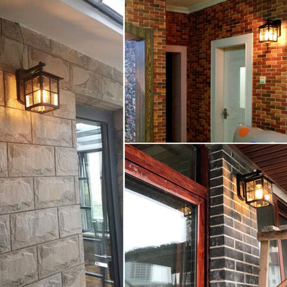 Vivolux | Quadratischer Schatten Klarglas Wandmontage Licht Retro 1-Licht Innenhof Wandleuchte Licht