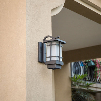 Vivolux | Glas Rechteck Shade LED Wandverlichting Rustieke Buitenwandlamp in Zwart