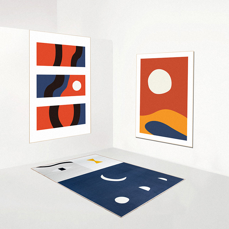 Vivolux | Natuurlijk Abstract Kleurblok Tapijt Multicolor Nordic Vloerkleed Polyester Huisdiervriendelijk Vlekbestendig Antislip Tapijt voor Thuis