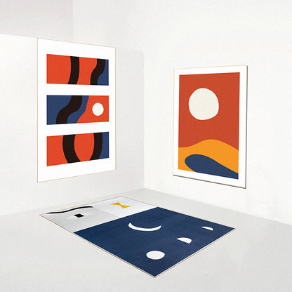 Vivolux | Natuurlijk Abstract Kleurblok Tapijt Multicolor Nordic Vloerkleed Polyester Huisdiervriendelijk Vlekbestendig Antislip Tapijt voor Thuis