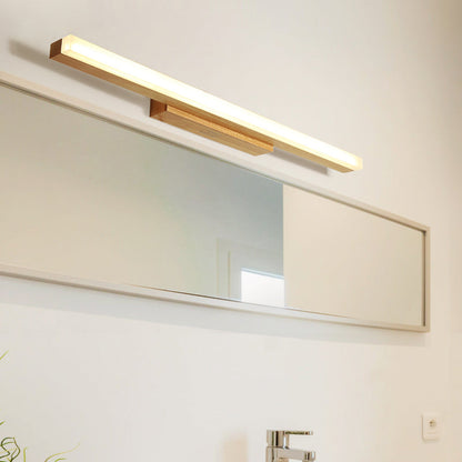 Vivolux | Houten Lineaire Vanity Lamp Modernist Led 16"/23.5"/31.5" Breed Beige Vanity Sconce Licht in Wit/Warm Licht